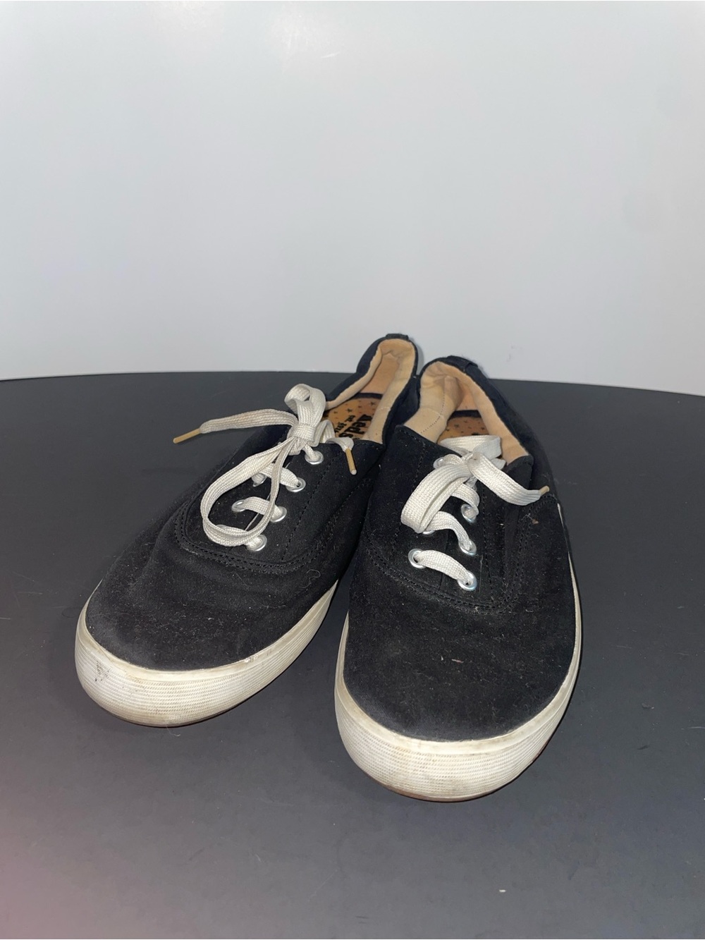 Keds Black Canvas Low-Top Sneakers with White Laces